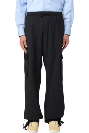 Msgm Homme, Pantalons, Noir, Taille: L Pantalon Cargo Noir avec Poches Latérales