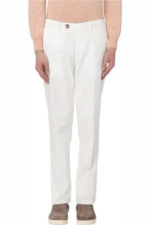 Brunello Cucinelli Homme, Pantalons, Blanc, Taille: L Pantalon Casual Coupe Moderne