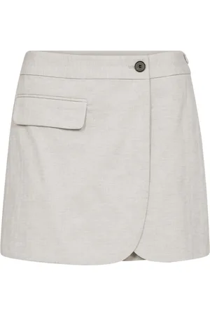 Co`Couture Femme, Jupes, , Taille: 40 FR Jupe-Culotte en Lin avec Fermeture Boutonnée