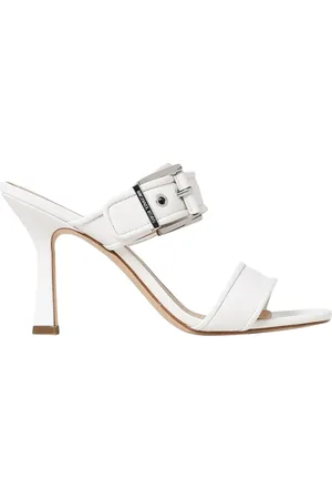 Michael Kors Femme, Chaussures, Blanc, Taille: 40 EU Sandales Blanches à Talons Hauts et Boucle