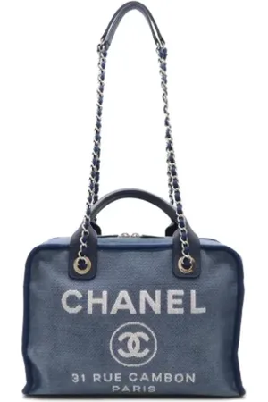 CHANEL Femme, Pre-owned, Bleu, Taille: ONE Size Pre-owned Denim sacs-chanel