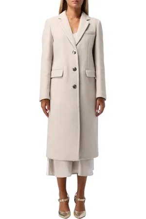 Liu Jo Femme, Manteaux, , Taille: 44 FR Manteau Long En Laine À Encolure En V