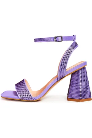 CESARE GASPARI Femme, Chaussures, Violet, Taille: 39 EU Sandales à talon bloc avec strass - Lilas