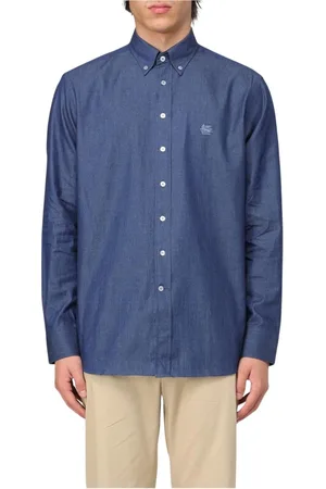 Etro Homme, Chemises, Bleu, Taille: M Chemise en Denim Bleu pour Homme Moderne