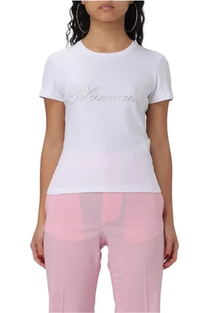 BLUMARINE Femme, Tops, Blanc, Taille: 42 FR T-shirt Femme Blanc Strass