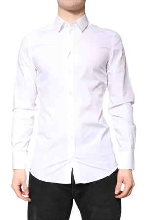 Dolce & Gabbana Homme, Chemises, Blanc, Taille: M Chemise Élégante Formelle en Or