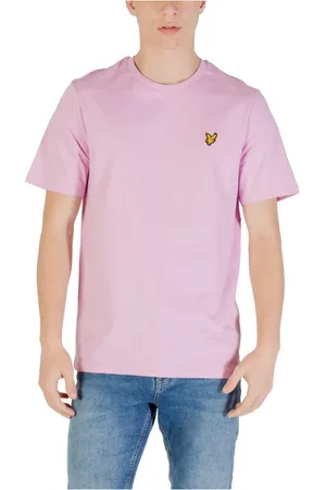 Lyle & Scott Homme, Tops, Rose, Taille: 2XL T-shirt en coton multicolore