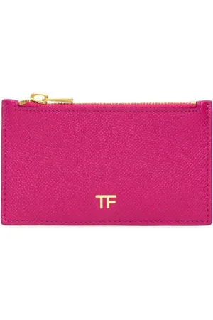 Tom Ford Femme, Accessoires, Rose, Taille: ONE Size Portefeuille en cuir fuchsia avec emplacements pour cartes