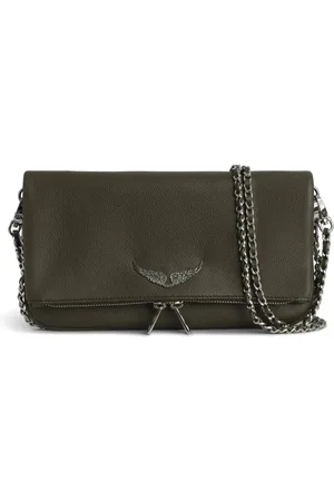 Zadig & Voltaire Femme, Sacs, Brun, Taille: ONE Size Sac Rock Vert Militaire avec Chaîne Argentée