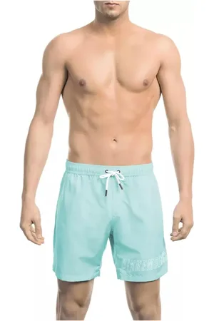 Bikkembergs Homme, Maillots de bain, Bleu, Taille: 2XL Short de Bain Bleu avec Imprimé Avant pour Femmes
