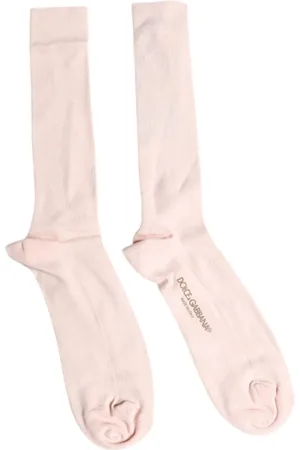 Dolce & Gabbana Homme, Sous-vêtements, Rose, Taille: L Chaussettes de luxe en coton avec logo au-dessus du mollet