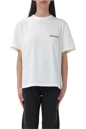 Alessandra Rich Femme, Tops, Blanc, Taille: 38 FR T-shirt en Coton Blanc