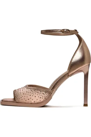 CESARE GASPARI Femme, Chaussures, , Taille: 38 EU Talons à Bride Cheville en Cristal de Luxe