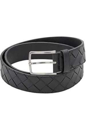 Bottega Veneta Homme, Accessoires, Gris, Taille: 95 CM Ceinture en Cuir Gris de Luxe