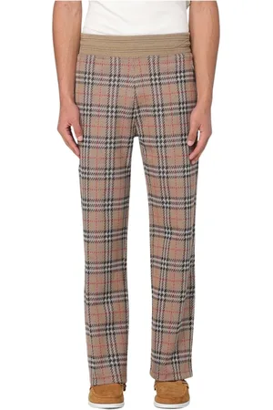 Burberry Homme, Pantalons, Multicolore, Taille: M Pantalon Classique Beige Jambe Droite