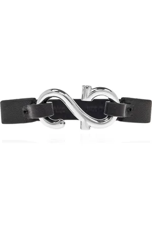 Salvatore Ferragamo Homme, Accessoires, Noir, Taille: M Bracelet en cuir