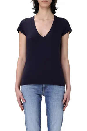Dondup Femme, Tops, Bleu, Taille: 40 FR T-shirt bleu col en V