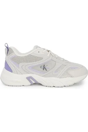 Calvin Klein Femme, Chaussures, Blanc, Taille: 38 EU Baskets en cuir avec talon de 4,5 cm