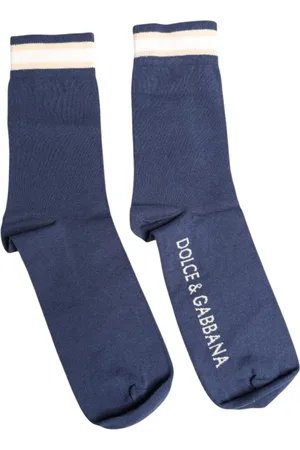 Dolce & Gabbana Homme, Sous-vêtements, Bleu, Taille: L Chaussettes Iconiques Logo Print Mi-Mollet