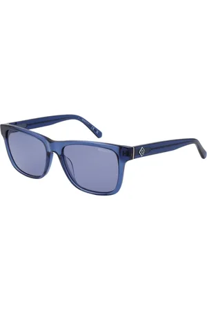 GANT Homme, Accessoires, Bleu, Taille: ONE Size Lunettes de Soleil Carrées Bleues pour Homme