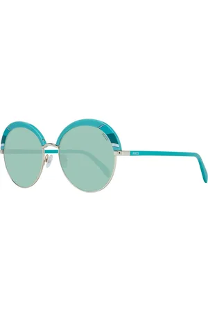 Emilio Pucci Femme, Accessoires, Multicolore, Taille: ONE Size Lunettes de Soleil Femme Turquoise Ovales Dégradé