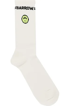 BARROW Unisex, Sous-vêtements, Blanc, Taille: ONE Size Chaussettes en Coton Blanc Logo Côtelé