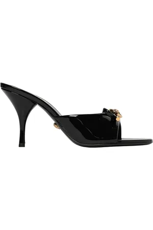 VERSACE Femme, Chaussures, Noir, Taille: 40 EU Sandales à talon carré noires