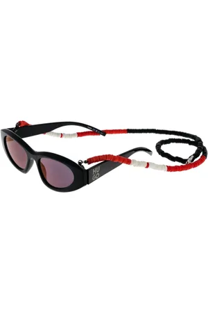 HUGO BOSS Unisex, Accessoires, Noir, Taille: ONE Size Lunettes de Soleil Cat Eye Noires Miroir Gris