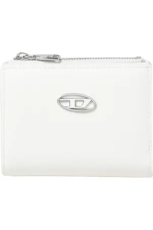 Diesel Femme, Accessoires, Blanc, Taille: ONE Size Portefeuille ZipAround Blanc Élégant et Fonctionnel