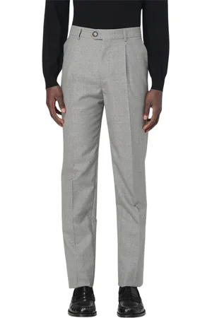 Brunello Cucinelli Homme, Pantalons, Gris, Taille: M Élégant Pantalon en Laine Plissé