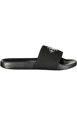 Calvin Klein Femme, Chaussures, Noir, Taille: 37 EU Sandale avec logo signature, élégance intemporelle