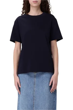 add Femme, Tops, Bleu, Taille: 44 FR T-shirt col rond blanc