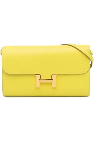 Hermès Femme, Pre-owned, Jaune, Taille: ONE Size Pre-owned Cuir sacs-ports-paule