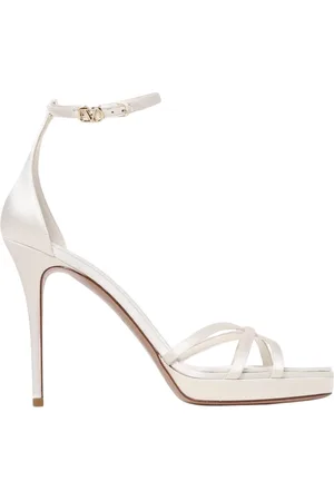 VALENTINO GARAVANI Femme, Chaussures, , Taille: 36 EU Sandales à Talon et Bride de Cheville Ivoire