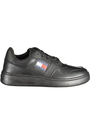 Tommy Hilfiger Femme, Chaussures, Noir, Taille: 38 EU Baskets en Polyester Noir avec Lacets
