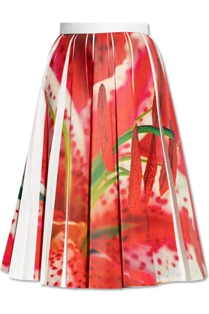 Tory Burch Femme, Jupes, Rouge, Taille: 40 FR Jupe plissée avec imprimé coloré