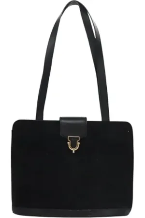 Céline Femme, Pre-owned, Noir, Taille: ONE Size Pre-owned Daim sacs-celine