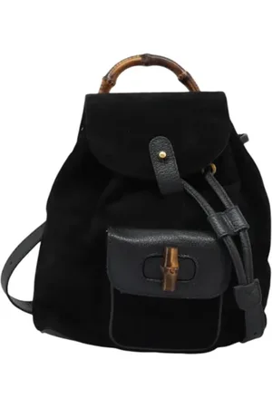 Gucci Femme, Pre-owned, Noir, Taille: ONE Size Pre-owned Daim sacs-dos