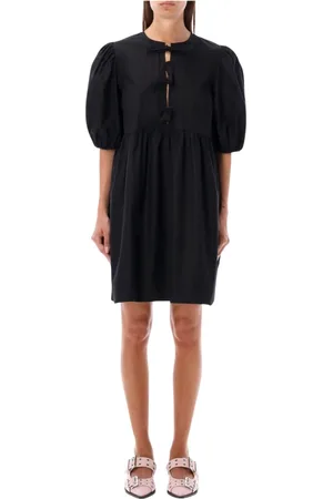 Ganni Femme, Robes, Noir, Taille: 38 FR Robe Mini Noire avec Détail