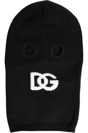Dolce & Gabbana Femme, Accessoires, Noir, Taille: ONE Size Masque de Ski en Cachemire Noir Tricoté Balaclava Chapeau