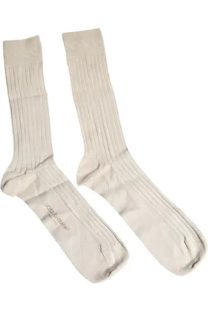 Dolce & Gabbana Homme, Sous-vêtements, , Taille: L Chaussettes Logo Mi-Mollet en Coton