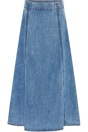Bruuns Bazaar Femme, Jupes, Bleu, Taille: 44 FR Jupe en denim taille haute à ligne A