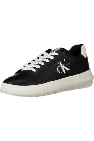 Calvin Klein Femme, Chaussures, Noir, Taille: 40 EU Baskets Sportives Noires Imprimé Logo