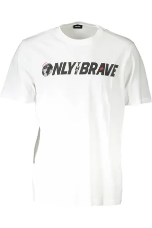 Diesel Homme, Tops, Blanc, Taille: 2XL T-shirt Homme en Coton Blanc Style Urbain