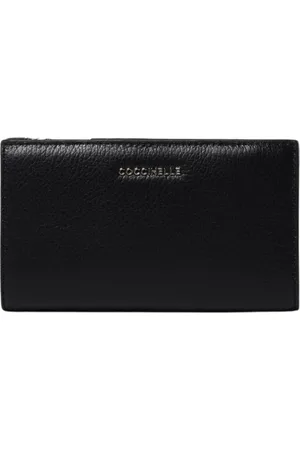 Coccinelle Femme, Accessoires, Noir, Taille: ONE Size Portefeuille en Cuir Noir à Fermeture Éclair Femme