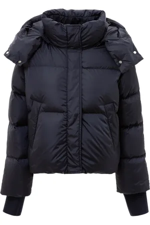 add Femme, Vestes, Bleu, Taille: 42 FR Blouson court à capuche avec poignets amovibles