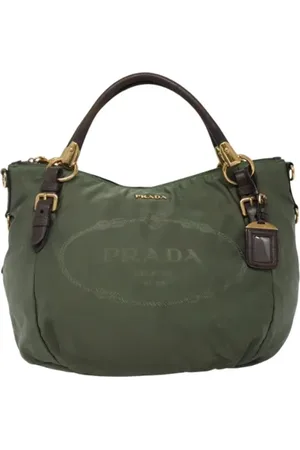 Prada Femme, Pre-owned, Vert, Taille: ONE Size Pre-owned Nylon sacs-main