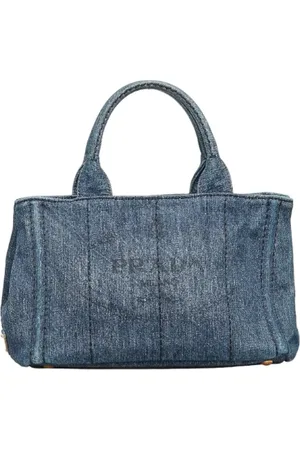 Prada Femme, Pre-owned, Bleu, Taille: ONE Size Pre-owned Denim sacs-main
