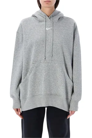 Nike Femme, Sweatshirts et sweats à capuche, Gris, Taille: 42 FR Sweat à Capuche Logo Noir Coupe Décontractée