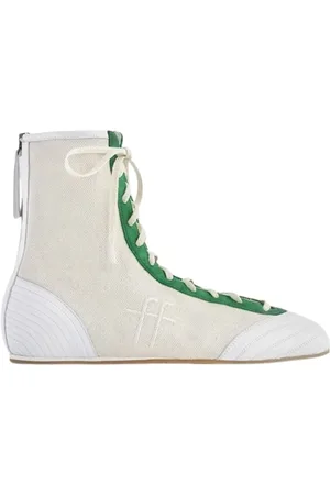 FORTE FORTE Femme, Chaussures, Blanc, Taille: 39 EU Baskets montantes inspirées de la boxe en blanc et vert